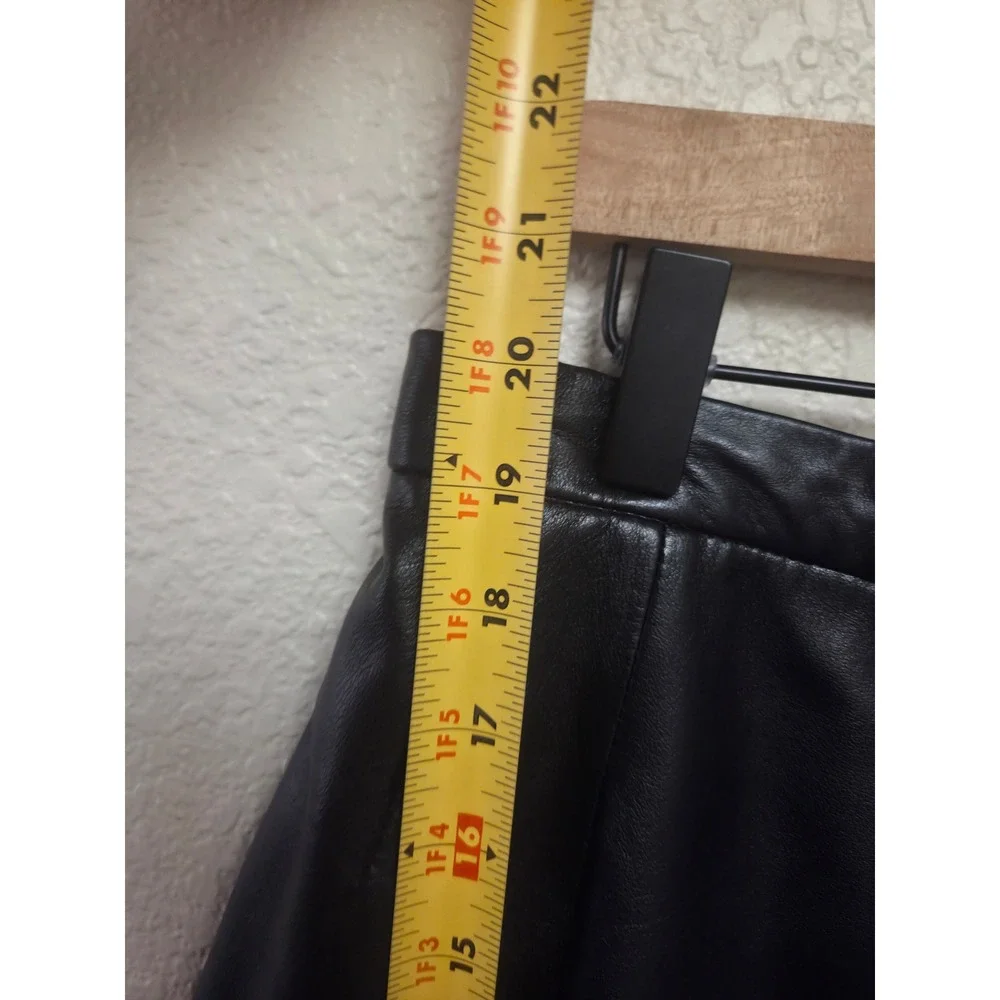 Vintage 90s‎ Liz Claiborne Collection Black Leather Pencil Skirt Size 12